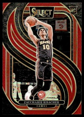 2024-25 Panini Select Red Prizm Zaccharie Risacher RC 185/199 #180