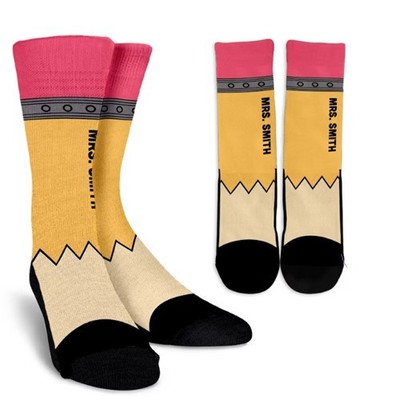 Custom Name Teacher Pencil Socks Put Your Name On These Socks