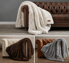FRYE Arctic Luxe Faux Fur Throw, 60" 70", 830 GSM Reversible Polyester Blanket