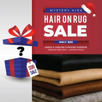 SALE! GENUINE COWHIDE LEATHER RUG Natural Hair on Cow Hide Carpet Skin Mystery