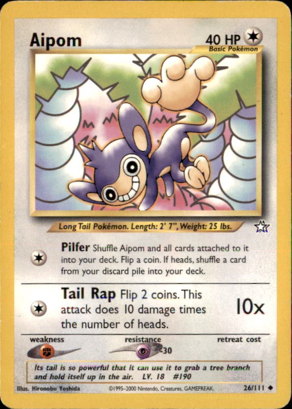 Pokemon Aipom 26/111 Neo Genesis Non-Holo