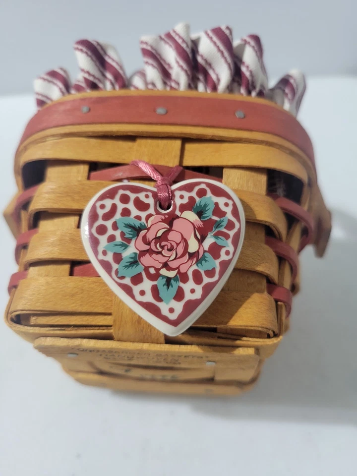 Combo protector de forro de canasta Longaberger 1995 Sweetheart Sentiments Foto 2 de 4