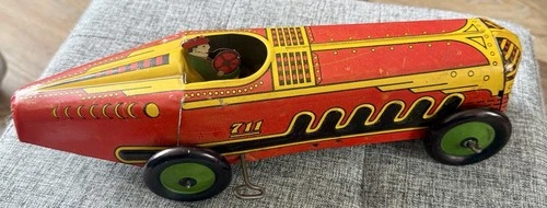 Working 1930s Marx Tin Windup 711 Race Car
