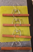 Vintage Wood PantsHanger Wooden Clothes Closet Storage Organizer Midcentury MCM