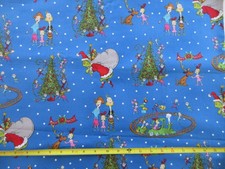 RARE How The Grinch Stole Christmas Cotton Fabric Robert Kaufman 3 YD, BLUE TREE