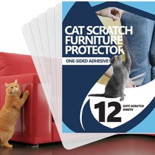 Furniture Protector from Cats, 12-Pack Anti-Scratching Sticky Tape, Scratch D...