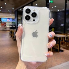 Shockproof Clear Silicone Case For iPhone 13 14 15 16 17 Pro Max Plus Back Cover