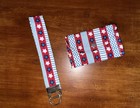 Wristlet Keychain & Coin Purse Wallet Set NEW Americana Patriotic July 4th  Red  — photo 1