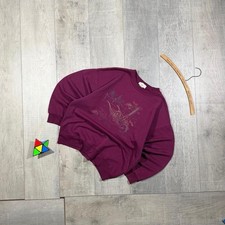 Vintage 2000/ 90s cottage core burgundy nature wildlife sweatshirt