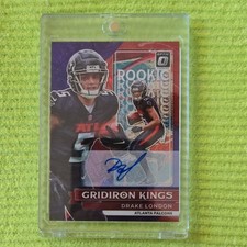 Panini Donruss Optic Rookie Gridiron Kings Drake London Auto Prizm /25 Falcons