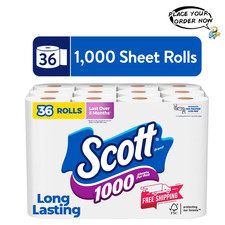 Scott 1000 Toilet Paper, 36 Rolls, 1,000 Sheets per Roll Scott 1000 Toilet Paper, 36 Rolls, 1,000 Sheets per Roll - Image 1