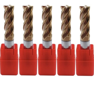 5pcs 12mm Solid Carbide End Mill 4 Flute HRC55 D12x 75 -4F TiSiN Coat CNC Cutter
