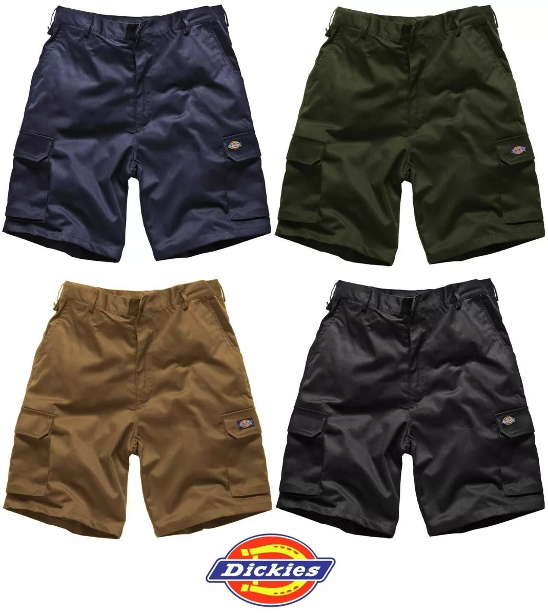 Mens Dickies Redhawk Cargo Shorts Work Casual Black Navy Khaki WD834 Size 28 46