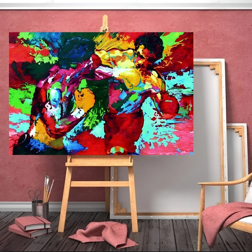 Rocky Balboa Vs Apollo Leroy Neiman Movie Quotes Wall Art Living Room Canvas - Image 2 of 4