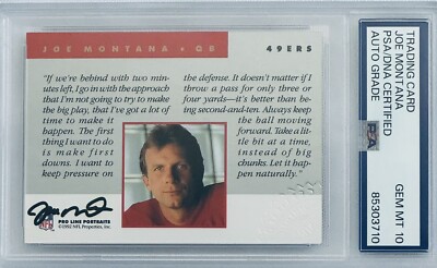 PSA 10 Auto Joe Montana Signed✍️1992 Pro Line Portraits