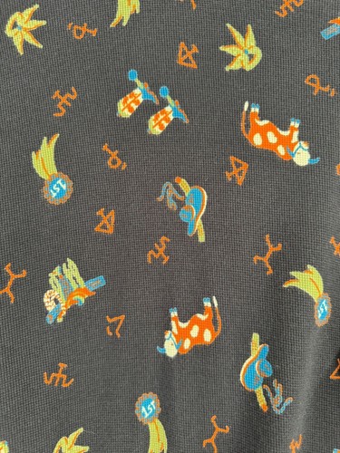Sundance Cowboy Print Knit Robe Women's Size Medium Black/Green/Orange - Picture 8 of 13