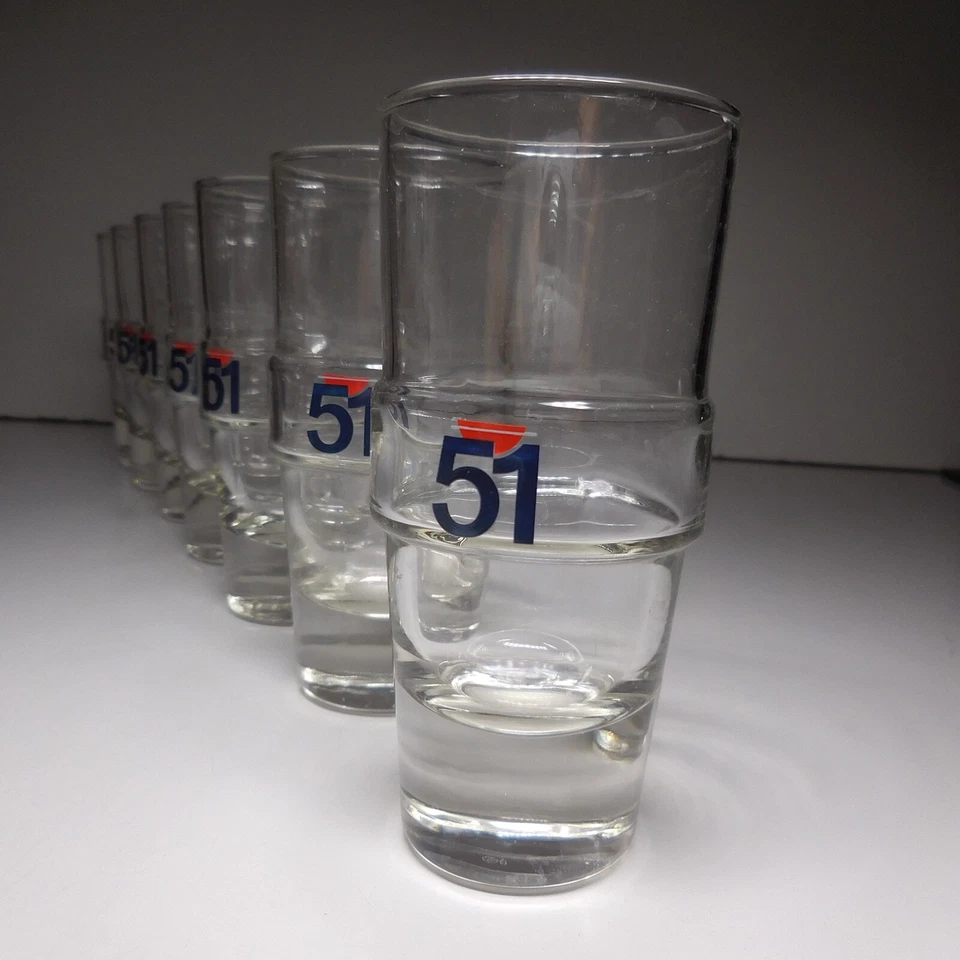 7 verres alcool apéritif Pastis 51 transparent vintage art table bistrot N8814 - Photo 2/4