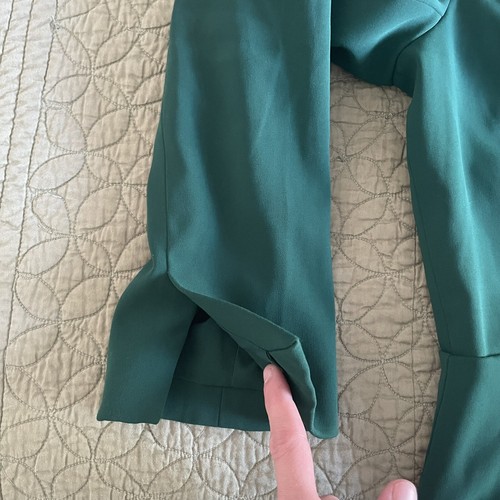Badgley Mischka Faux Wrap Tuxedo Dress Womens 10 Kelly Green Long Sleeve Formal - Picture 8 of 17
