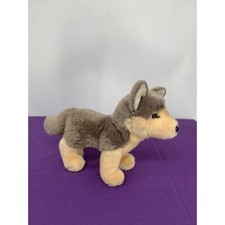 Douglas Dancer Wolf 13 Inch Long Husky Plush Stuffed Animal Plastic Brown Eyes P
