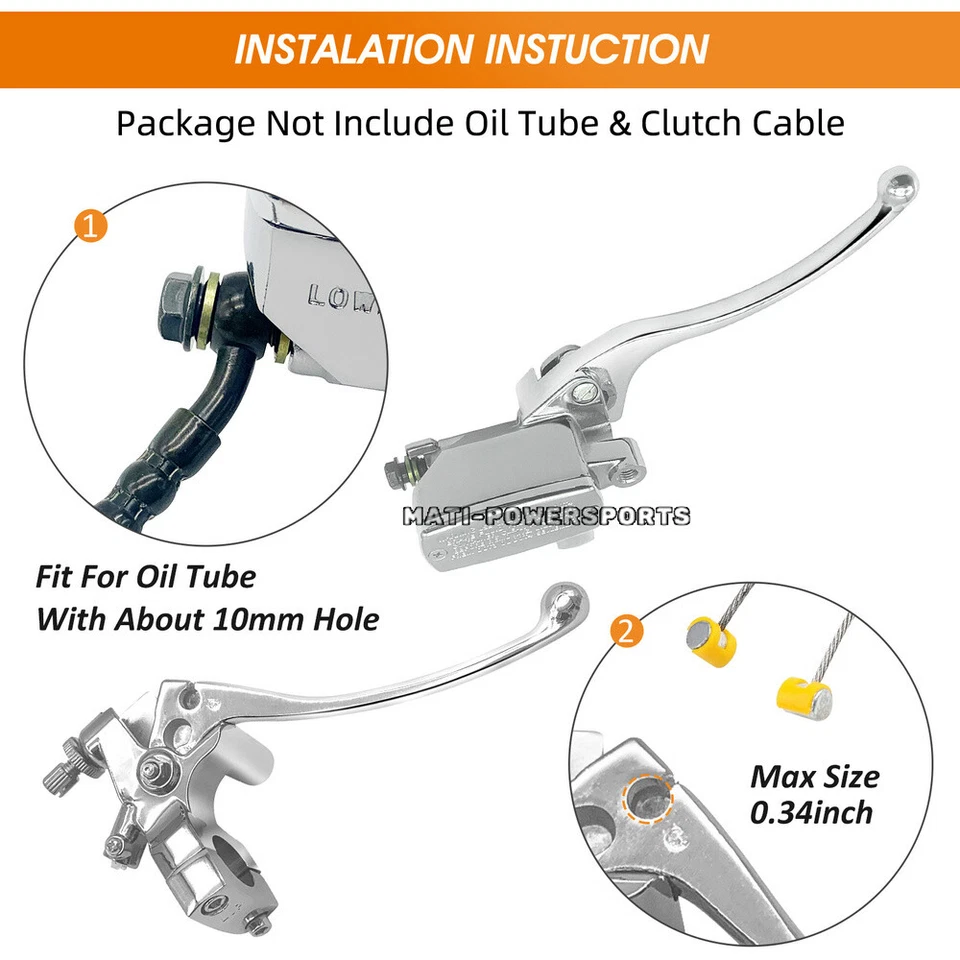 1" 25mm Brake Master Cylinder &Clutch Lever for Honda Magna 750 VF750C 1994-2003 - Image 4 of 4