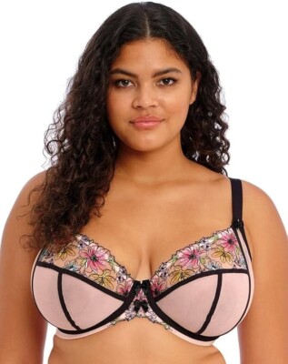 Elomi Carrie Underwire Plunge Bra #301802 UK Sizes J-K Ballet Pink NWT $70