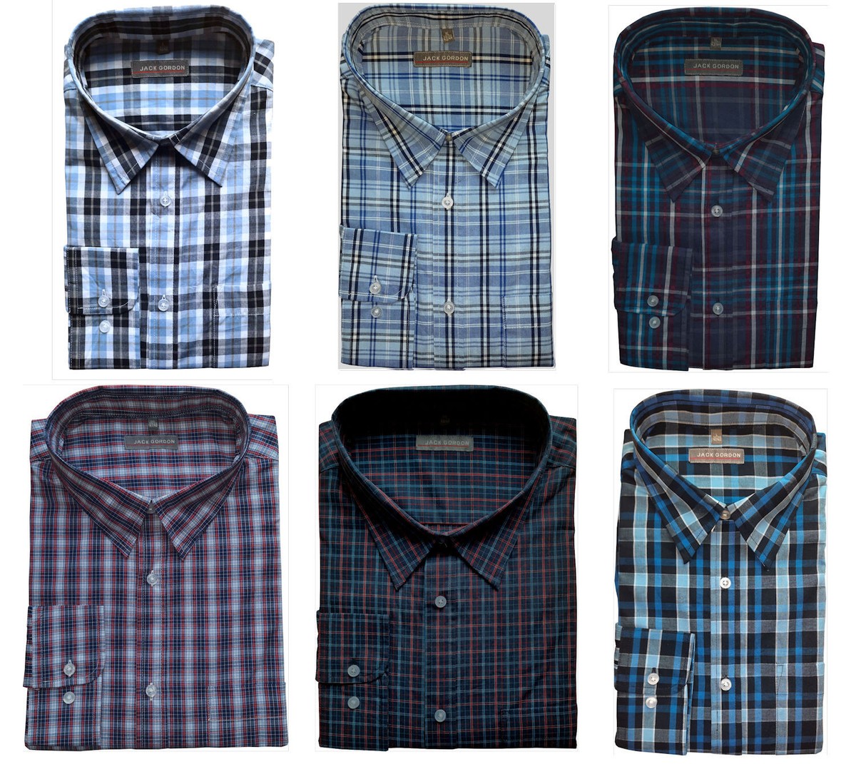 Camisa casual hombre cuello Kent manga larga cuadros tallas grandes 5300
