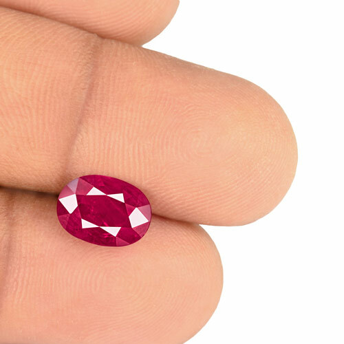 Rubí BIRMANIA 2,59 quilates natural sin tratar rojo rosado profundo ovalado - Imagen 3 de 4