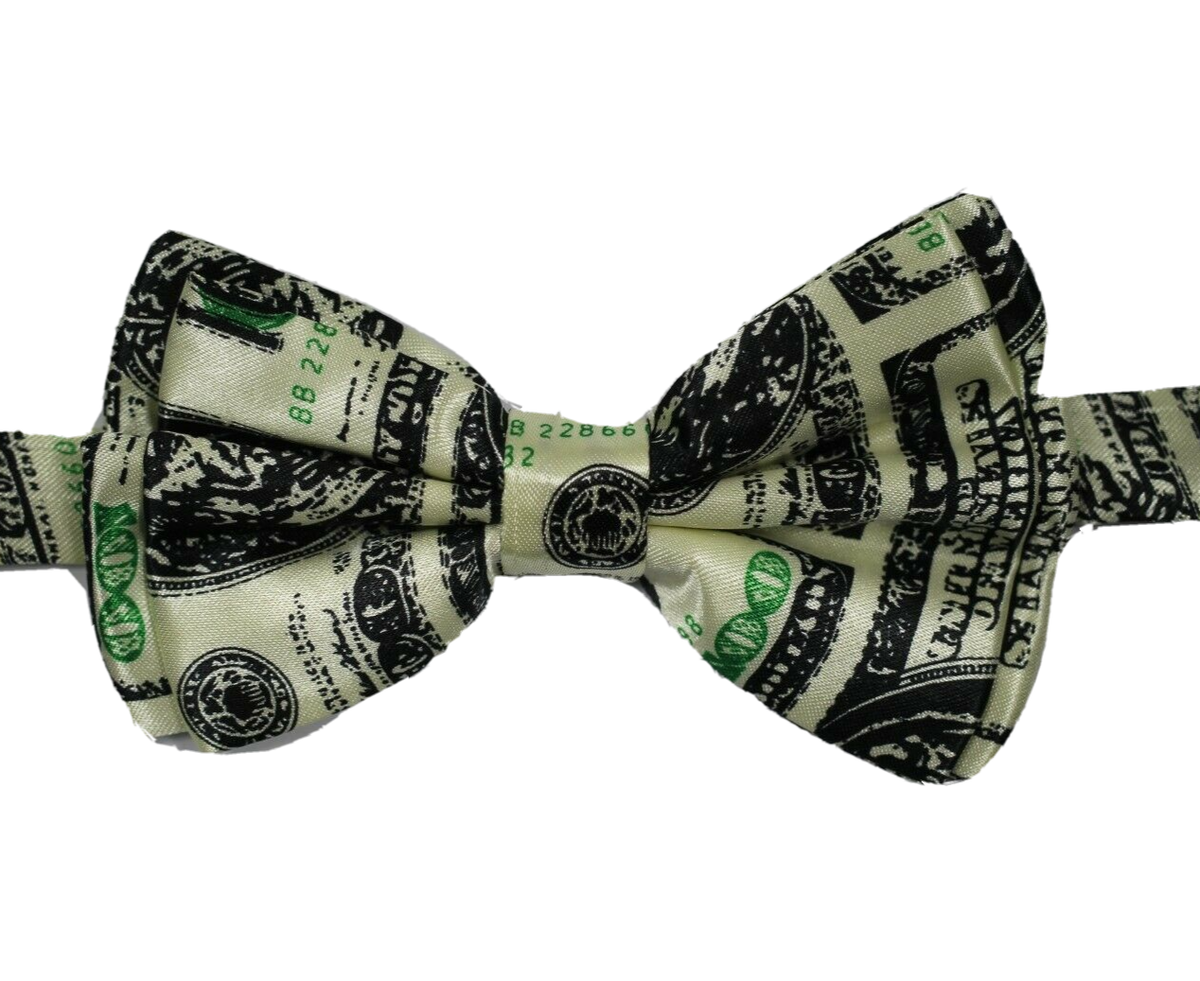 Dollar Bow Tie Fancy Dress Costume Prom Dickie Pre Tied Clip On