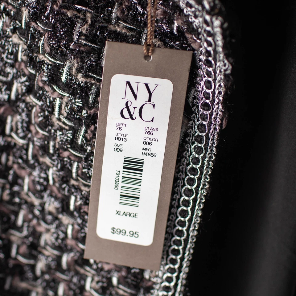 NEW Eva Mendes NY & Co XL Women's Black & Silver Jacket - Image 4 of 4