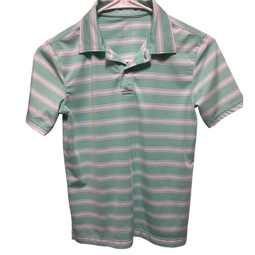 Nice! Class Club Striped Polo Shirt Short Sleeve Golf Casual Top Kids Size 10/12