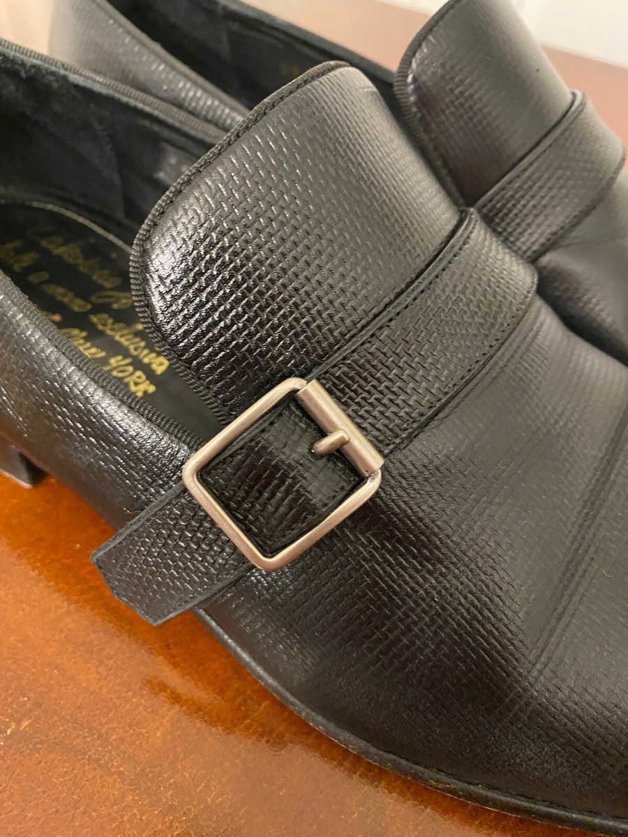Calzoleria Harris x Barneys NY Black Leather Monk Strap  display picture 1
