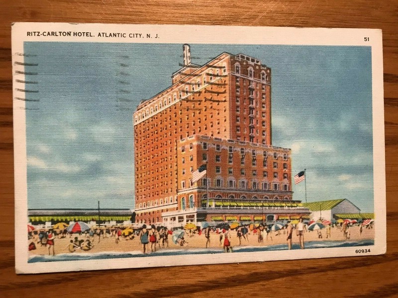 Vintage Postcard - Ritz-Carlton Hotel, Atlantic City, N. J. - Postmarked 1939