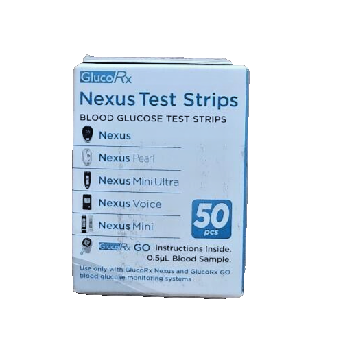 50 x GlucoRx Nexus Blood Glucose Diabetic Test Strips Dated 09/11/24