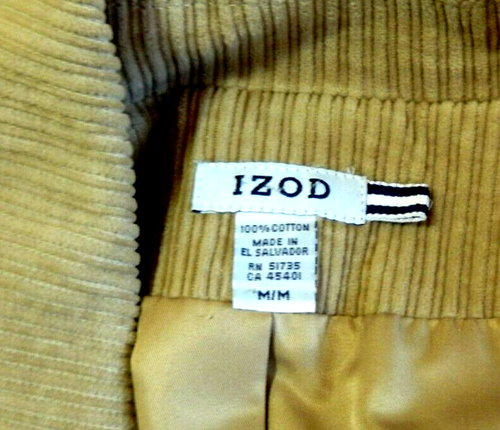 IZOD Double Breasted Pea Coat Corduroy Jacket, Lined-M, beige - Picture 2 of 13