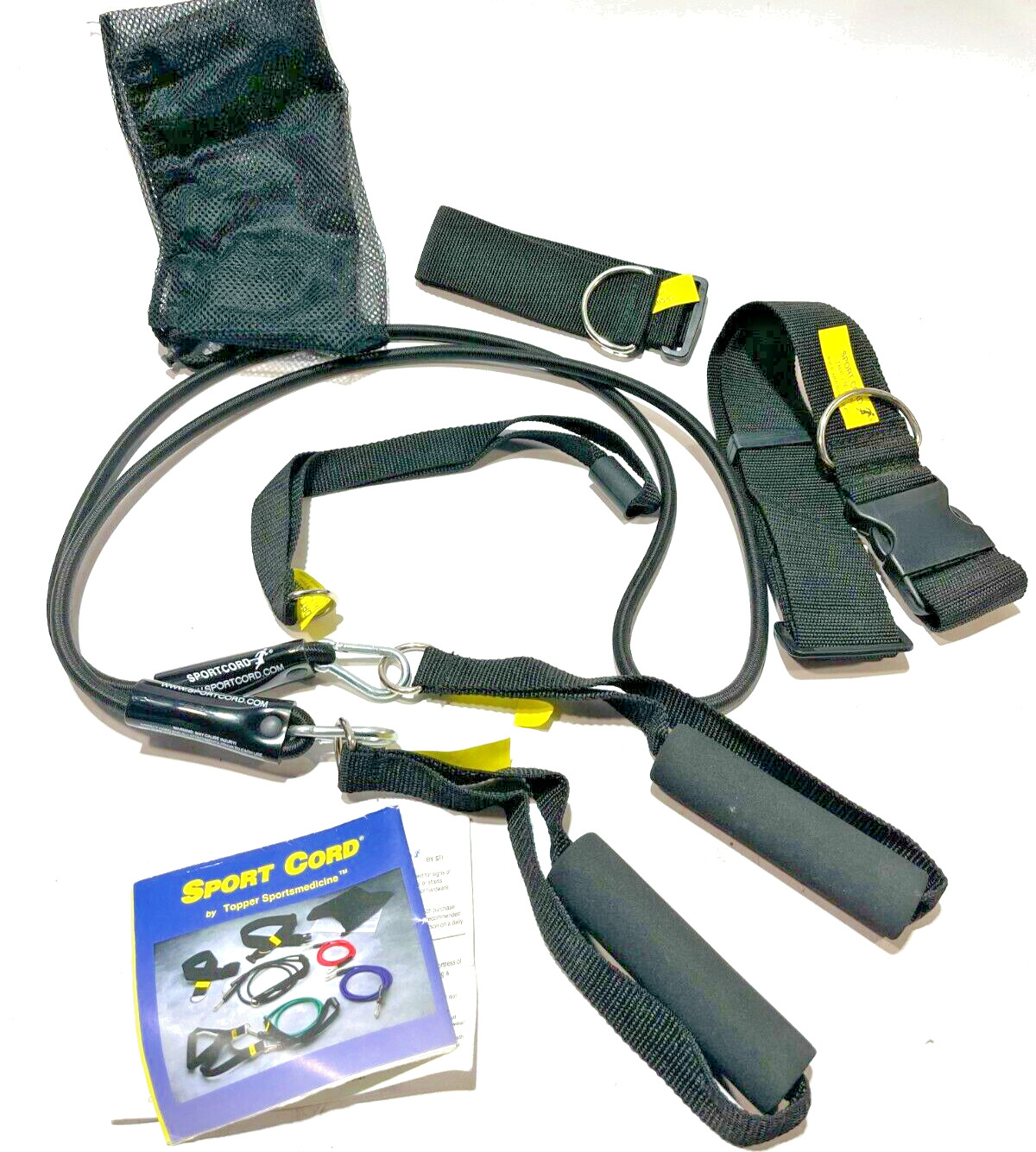 Black Sport Cord Resistance Band Workout Set