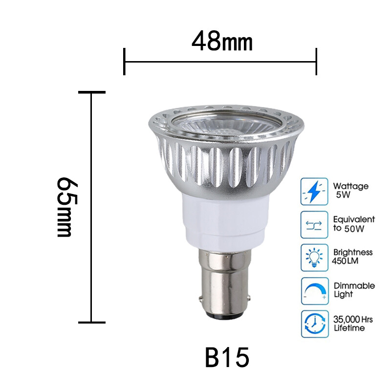 Multicolor LED COB Spotlight Bulbs 5W GU10 GU5.3 E27 E14 E12 MR16 Lamps DC 12V