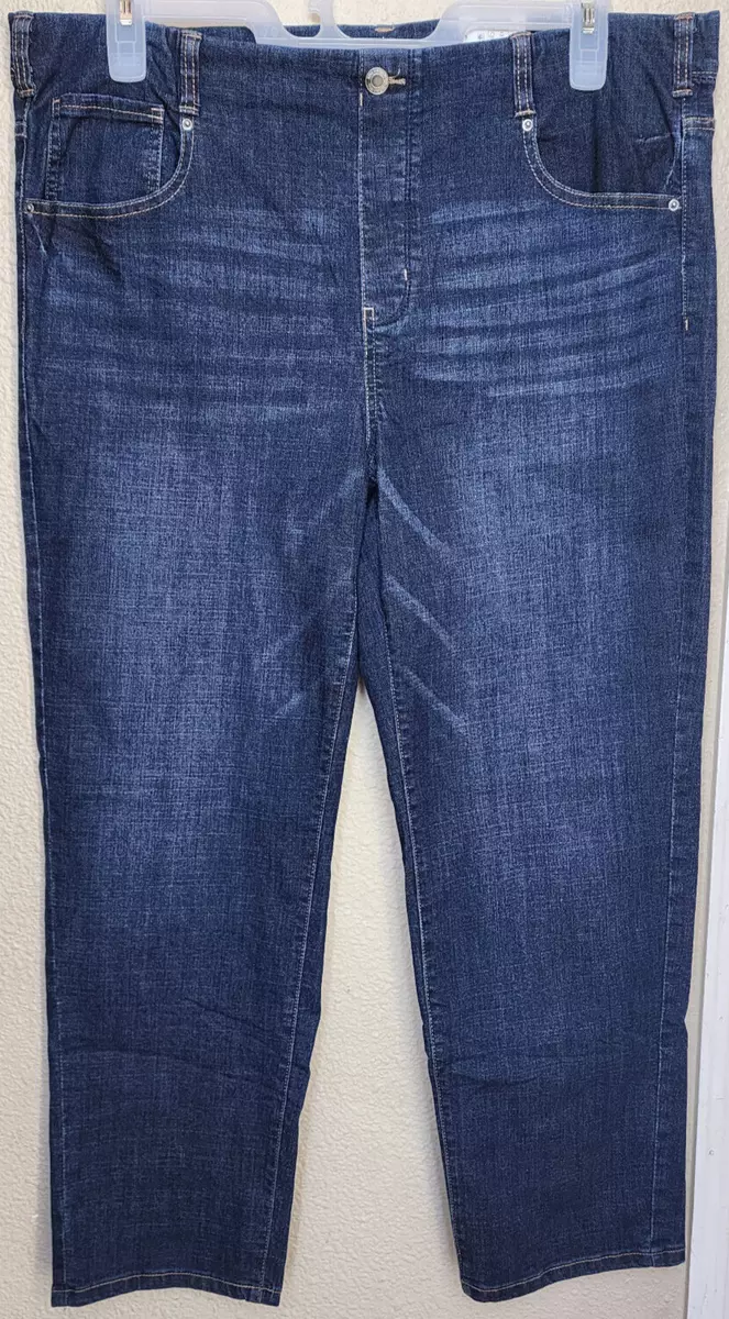 Pull on straight best sale jeans