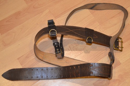 Leather Belt Shoulder Strap Officer Military Combat Uniform USSR Big Lengt 115/3 - Picture 3 of 10