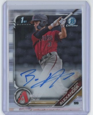 Blaze Alexander 2019 Bowman Chrome Certified Auto 1st Card Arizona 