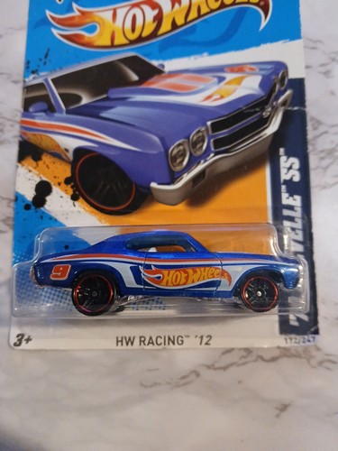 Hot Wheels '70 Chevelle SS Blue 2012 #172/247 HW Racing #2/10 New on Card - Picture 9 of 9
