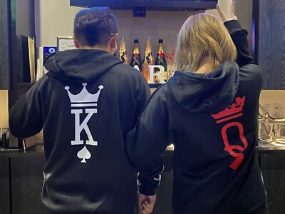 Ensemble De 2 Sweats à Capuche Poker - Roi Et Reine - Couple/Valentin - Taille Au Choix