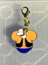 Gold Goofy Mickey Mouse Charm Zipper Pull  Keychain Add On Clip 