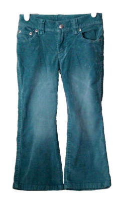SONOMA CORDUROY JEANS girl's size 5 spearmint green stretch cotton bootcut