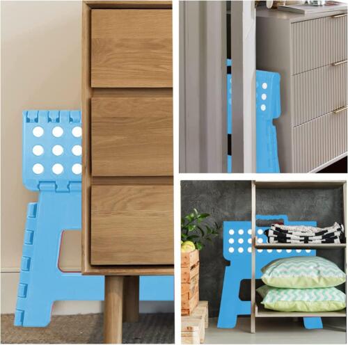 Sky Blue Folding Step Stool Portable Lightweight Space Efficient Non-Slip Stool - Picture 4 of 4