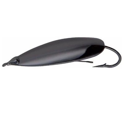 Johnson Silver Minnow Weedless Spoon – 2.5” Fishing Lure, 1/2 Oz, Neutral Buoyancy, Black – Pack Of 1