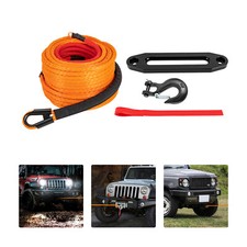 38 100 Ft Synthetic Winch Rope Winch Line Cable Rope With Winch Hook Fairleads