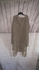 Brown Distressed Sweater Dress Small Tear On Back Shoulder For Women Size Large