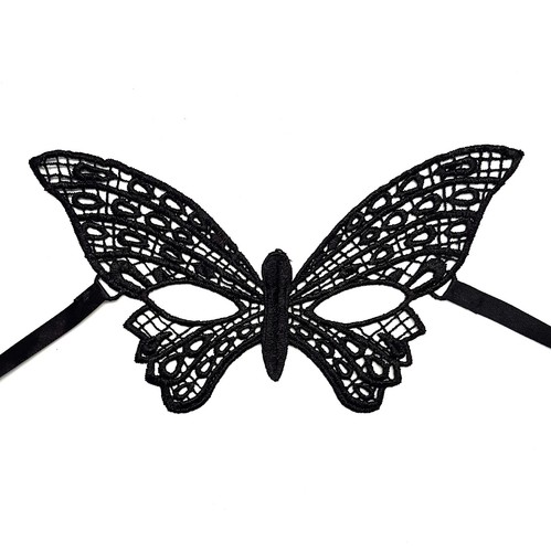 HALLOWEEN MASQUERADE LACE MASK Butterfly Cat Fox Party Costume Colour Black Blue - Picture 15 of 30