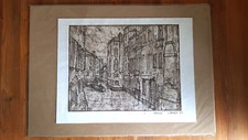 Vencie Dry Point Etching Print A3
