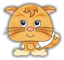Cat Cub Funny Cartoon Car Bumper Sticker Decal